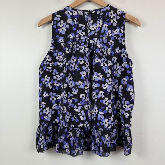Kate Spade Floral Camisole Womens M Lavender Hydrangea 100% Silk Ruffle Fairy - Picture 6 of 8